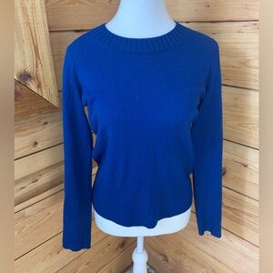 Extra Fine Merino Royal Blue Crew Neck Sweater Italian Size Small Banana Republi